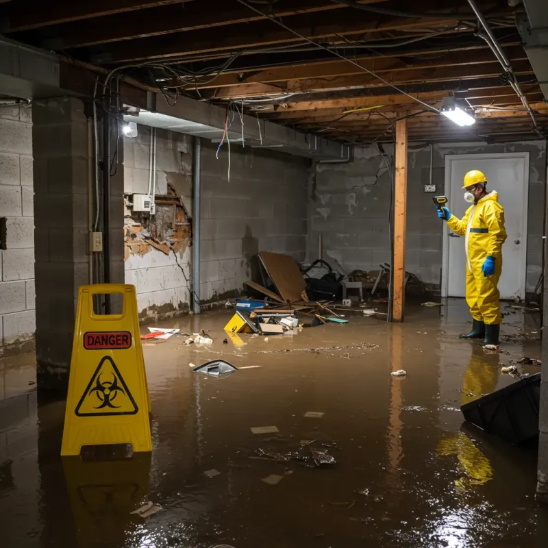 Flooded Basement Electrical Hazard in Bradley, ME Property